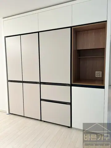 부산냉장고장리폼, 연산힐스테이트1단지의 홈바가 포인트가 되는 키친핏 구성